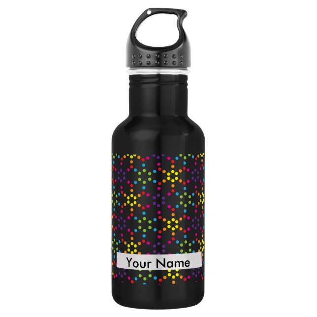 Regenbogen-Waben Trinkflasche (Vorderseite)