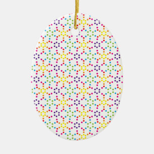 Regenbogen-Wabenmuster Keramik Ornament