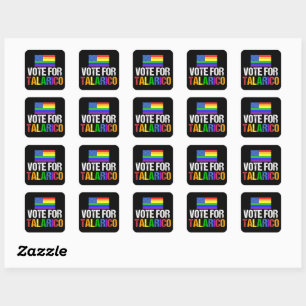 Regenbogen Wähle Talarico 2026 Wahl Quadratischer Aufkleber