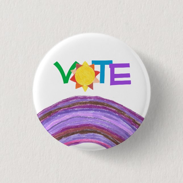 Regenbogen-Wahlknopf mit Sonne Button (Vorderseite)