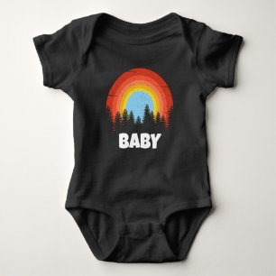 Regenbogen-Wald-Sonnenuntergang-Natur-Baby individ Baby Strampler