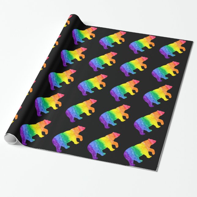 Regenbogen-Wäsche betrifft schwarze Verpackung Geschenkpapier (Ungerollt)