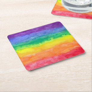 Regenbogen-Wäsche-Papier-Untersetzer Rechteckiger Pappuntersetzer