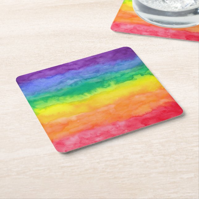 Regenbogen-Wäsche-Papier-Untersetzer Rechteckiger Pappuntersetzer (angewinkelt)