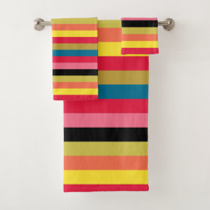 Regenbogen Wasserfall Streifen Badetuch Set