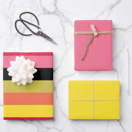 Regenbogen Wasserfall Streifen Geschenkpapier Set