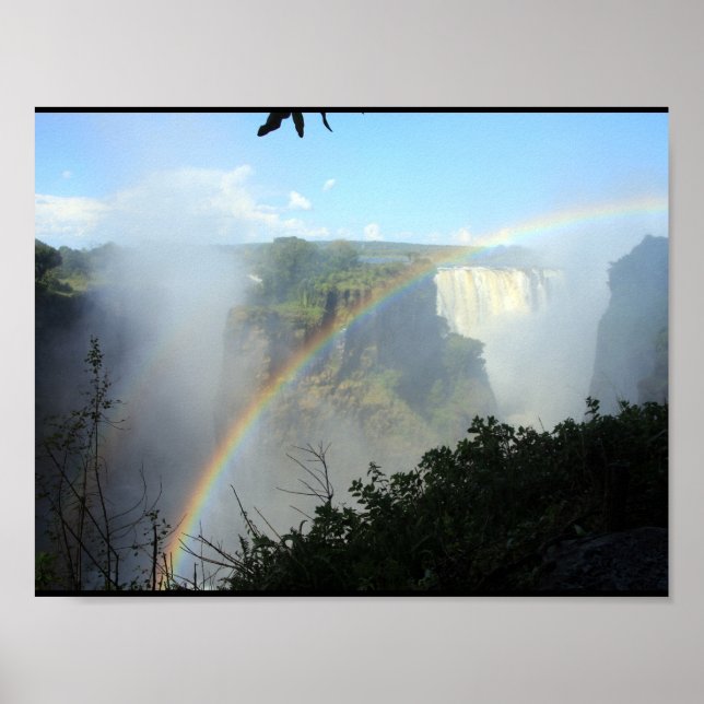 Regenbogen Wasserfall Wasser Wasserfall Park Gold  Poster (Vorne)