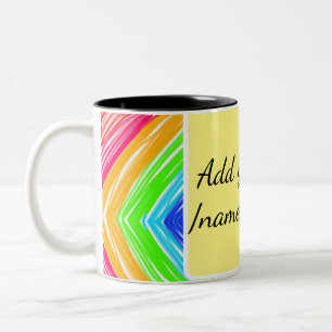 Regenbogen-Wasserfarbe Name Text benutzerdefiniert Zweifarbige Tasse