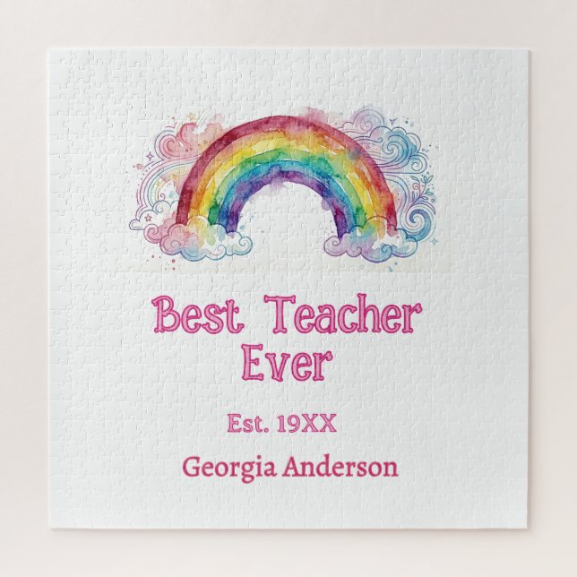 Regenbogen Wasserfarbe Pastell bester Lehrer ever  (Vertikal)