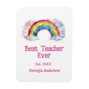 Regenbogen Wasserfarbe Pastell bester Lehrer ever  Magnet