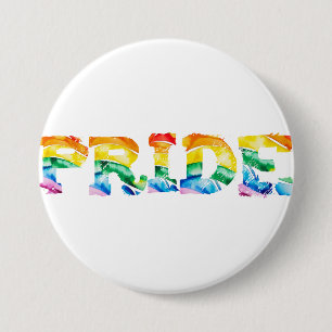Regenbogen-Wasserfarbe PRIDE-Typografie-Kunst LGB  Button