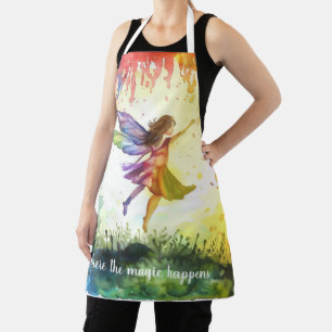 Regenbogen-Wasserfarben-Fee – Magische Fantasie Schürze