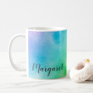 Regenbogen-Wasserfarben-Malerei-Wurfkissen-Glascoa Kaffeetasse