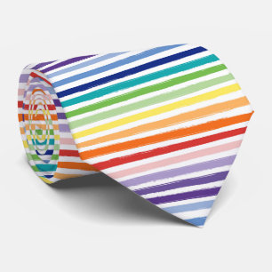 Regenbogen-Wasserfarben-Pinsel-Streifenmuster Krawatte