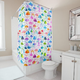 Regenbogen Wasserfarben Regenbogen Regenschirme Duschvorhang