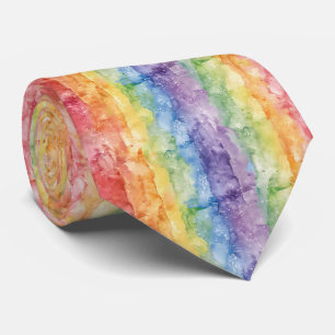 Regenbogen-Wasserfarben-Streifenmuster Krawatte