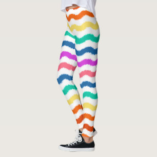 Regenbogen-Wasserfarben-Wellen Bunte Leggings