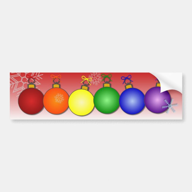 Regenbogen-Weihnachten Autoaufkleber (Vorne)