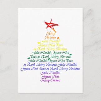 Regenbogen-Weihnachtsbaum Feiertagspostkarte