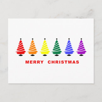 Regenbogen-Weihnachtsbaum Feiertagspostkarte