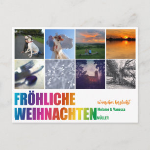 Regenbogen Weihnachtspostkarte Postkarte