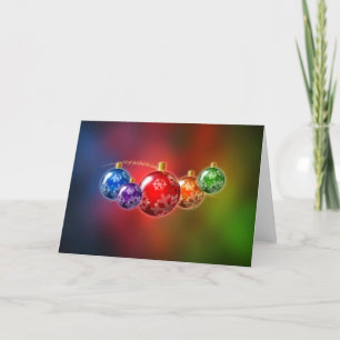 Regenbogen-Weihnachtsverzierungen Feiertagskarte