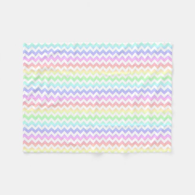 Regenbogen-weiße Zickzack Fleece-Pastelldecke Fleecedecke (Vorderseite (Horizontal))