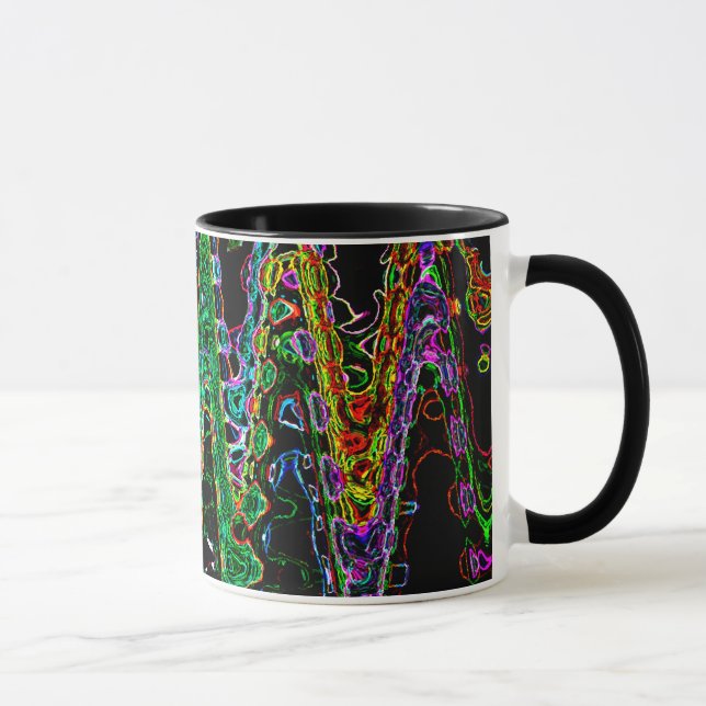 Regenbogen-Wellenform-abstrakte Kunst Tasse (Rechts)