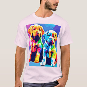 Regenbogen-Welpen: Spielendes Duo T-Shirt