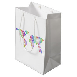 Regenbogen-Weltkarte Mittlere Geschenktüte