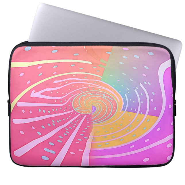 Regenbogen-Wirbel  Laptopschutzhülle (Vorderseite)