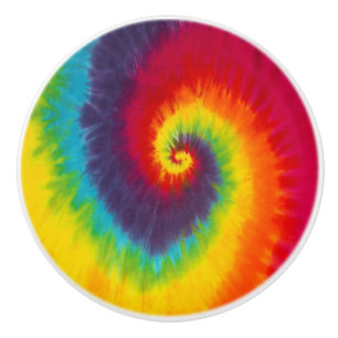 Regenbogen-Wirbel-Tie-Dye-Groovy-Kühle-Bunte Keramikknauf