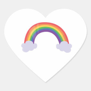 Regenbogen-Wolke Herz-Aufkleber