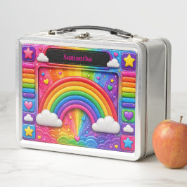 Regenbogen Wolken Farbige Himmelsmuster Name Metall Brotdose