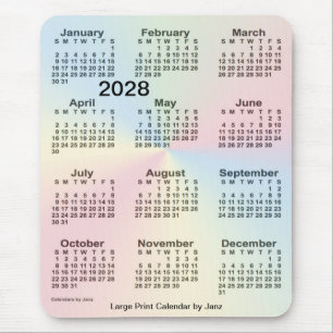 Regenbogen-Wolken-Großdruck-Kalender 2028 durch Mousepad