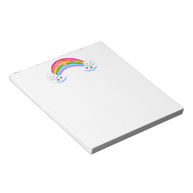 Regenbogen-Wolken Notizblock (angewinkelt)