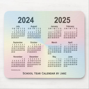 Regenbogen-Wolken-Schulkalender 2024-2025 durch Mousepad