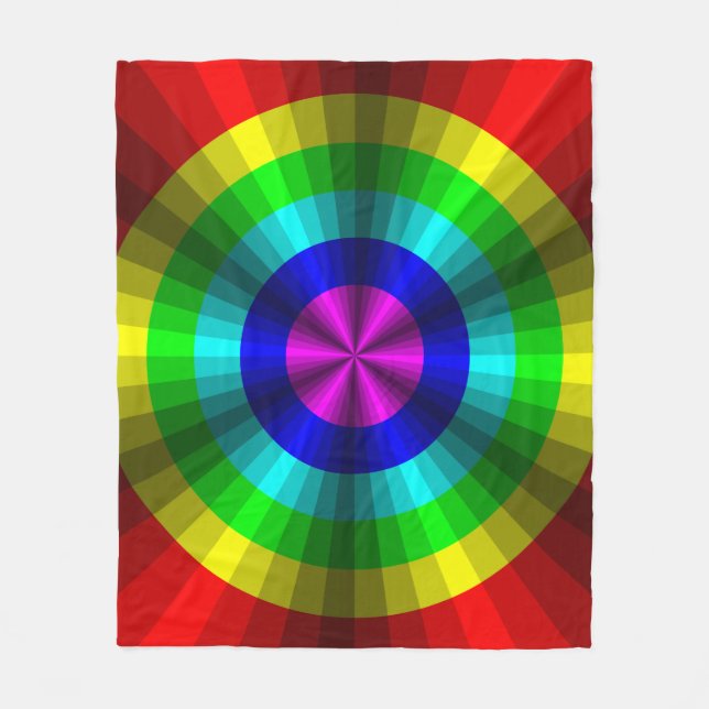Regenbogen-Wolldecke mit optischer Täuschung Fleecedecke (Vorderseite)