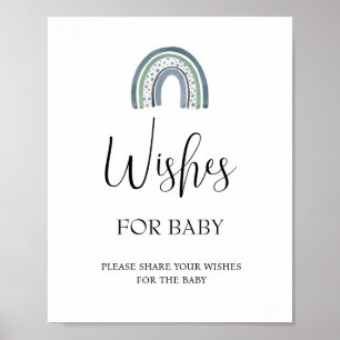 Regenbogen Wünsche für Babydusche Poster