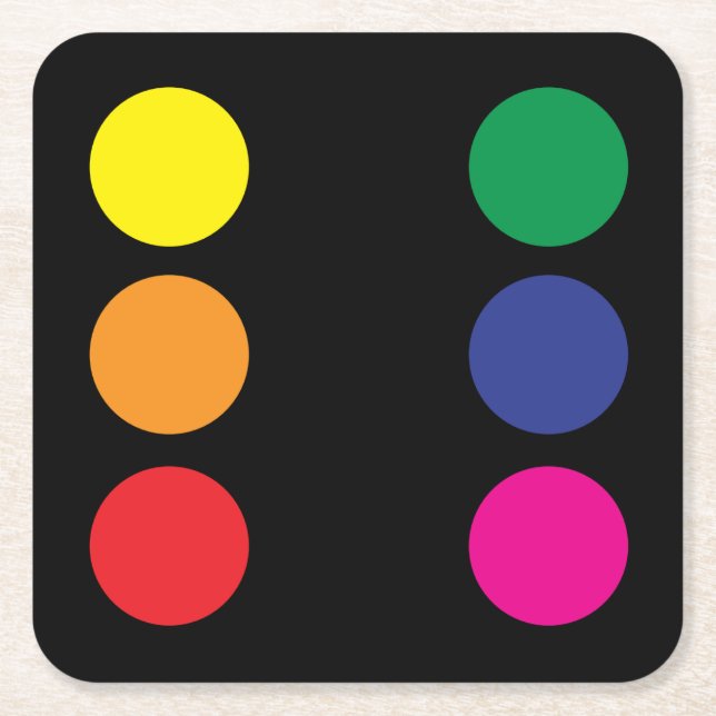 Regenbogen-Würfel-Untersetzer Rechteckiger Pappuntersetzer (Vorderseite)