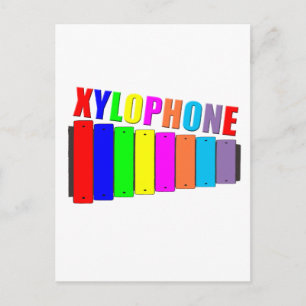 Regenbogen-Xylophon Postkarte