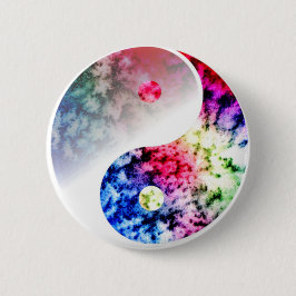 Regenbogen Yin Yang Button