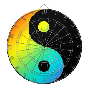 Regenbogen Yin Yang Dartscheibe