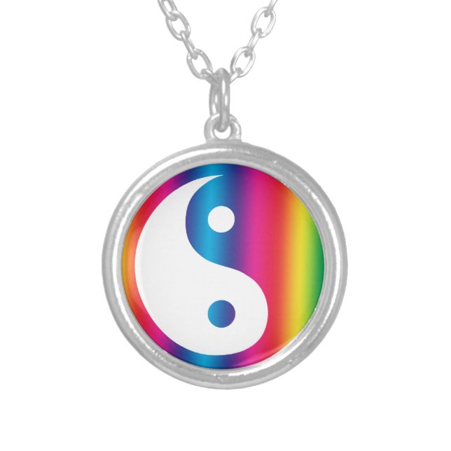 Regenbogen Yin Yang Halskette (Vorderseite)