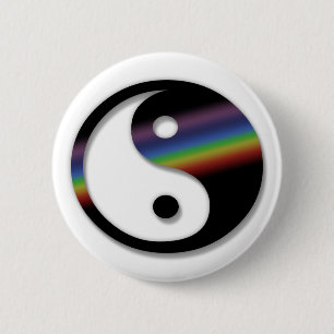 Regenbogen Yin Yang Knopf Button