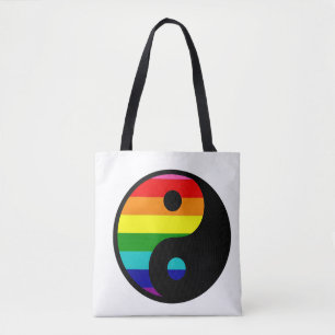 Regenbogen Yin Yang LGBTQ Stolz Balance Symbol Tasche