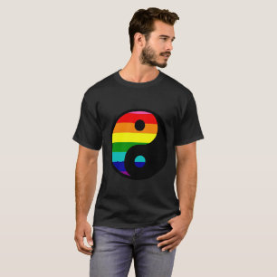 Regenbogen Yin Yang LGBTQ Stolz Symbol T-Shirt
