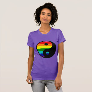 Regenbogen Yin Yang LGBTQ Stolz Symbol T-Shirt