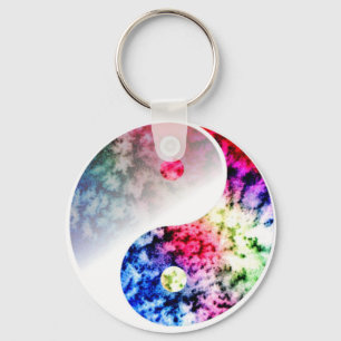 Regenbogen Yin Yang Schlüsselanhänger