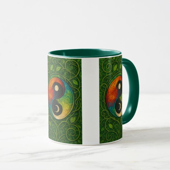 Regenbogen Yin Yang Tasse (VorderseiteRechts)
